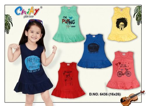 Girls Sleeveless Frock 6436