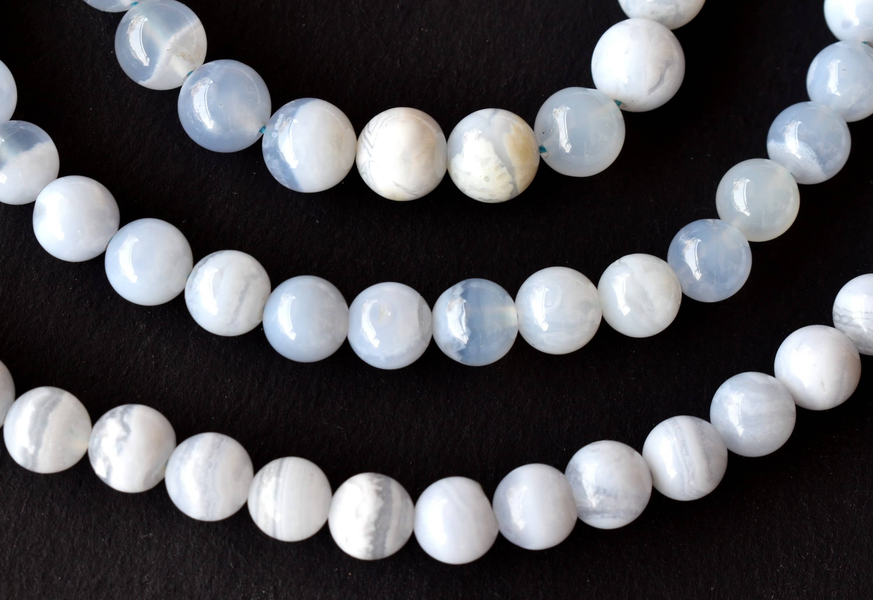 8mm Blue Lace Agate Beads, Gemstone Beads for Necklace ,Crystal Beads Jewelry