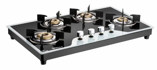 4BR HOB ELITE GLASS WITH MS FRAME ROUND PAN SUPPORT (BRASS TOP) - 4704 - GALACTUS