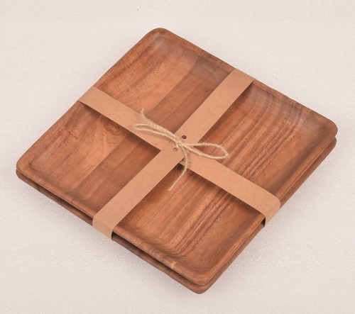 Wooden Square Platter Set