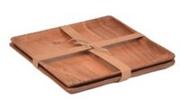 10 Inch Wooden Square Platter - Color: Brown