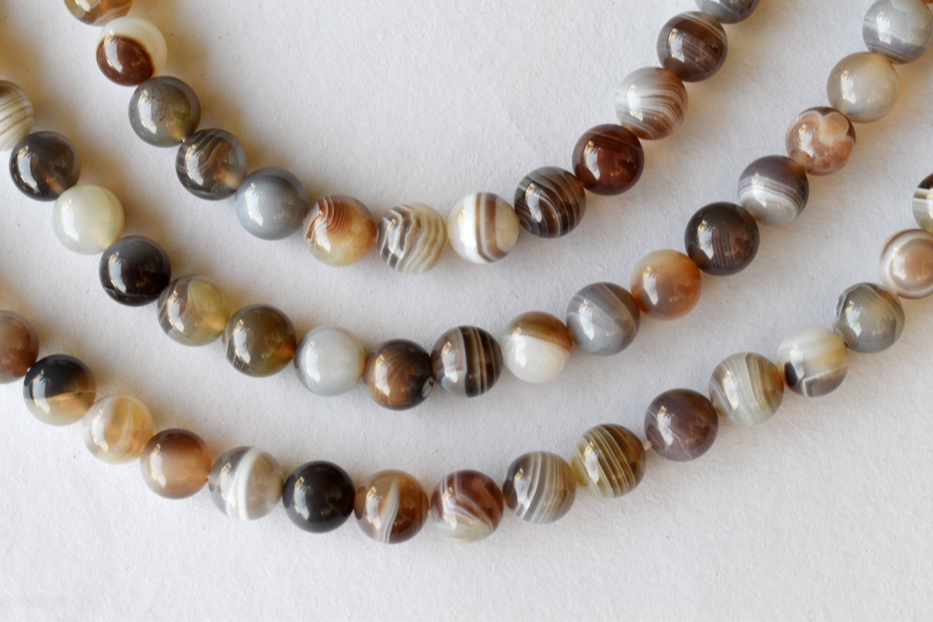 8mm Botswana Agate Beads, Gemstone Beads for Necklace ,Crystal Beads Jewelry