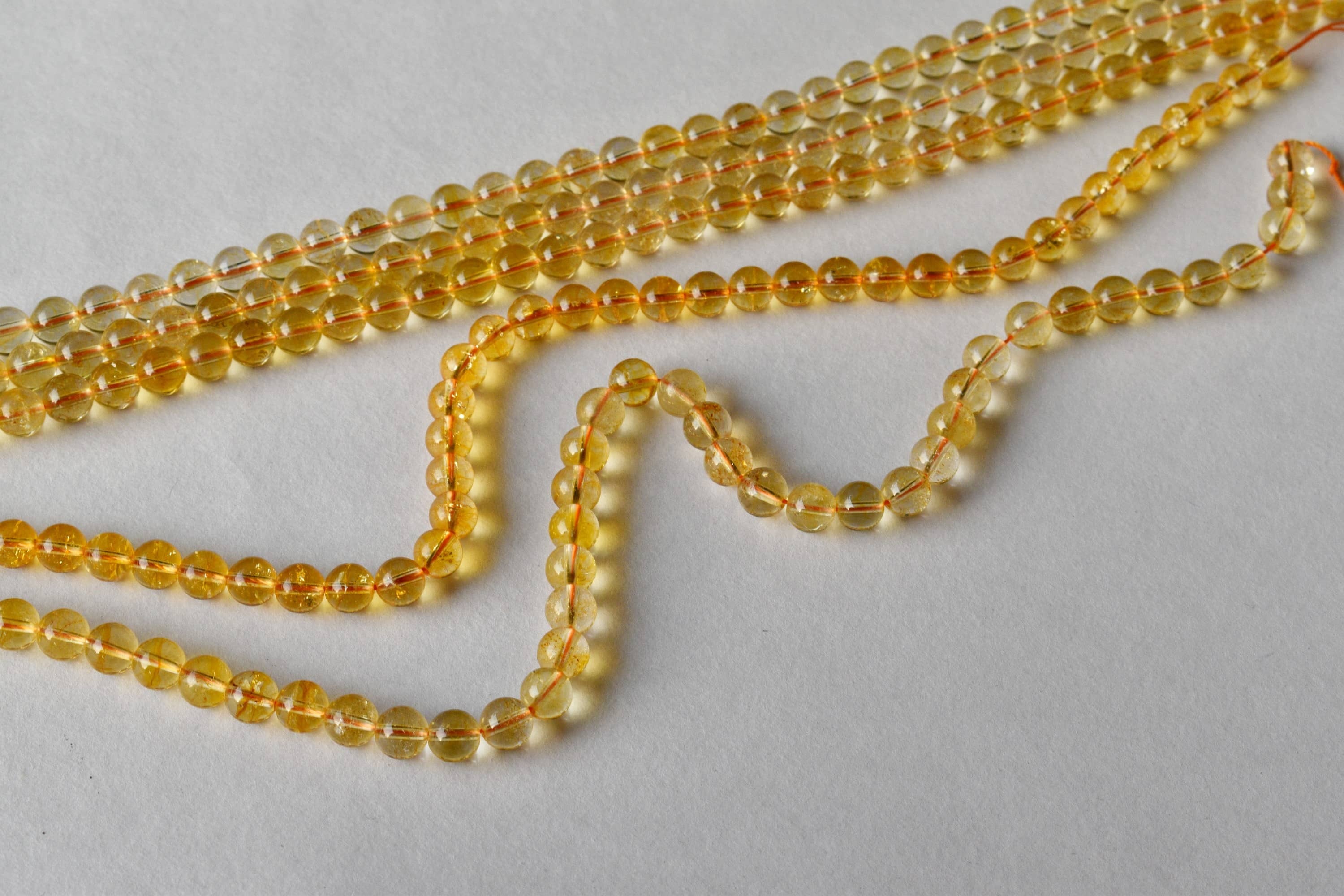 8mm Citrine Heated Beads ,Gemstone Beads for Necklace ,Crystal Beads Jewelry