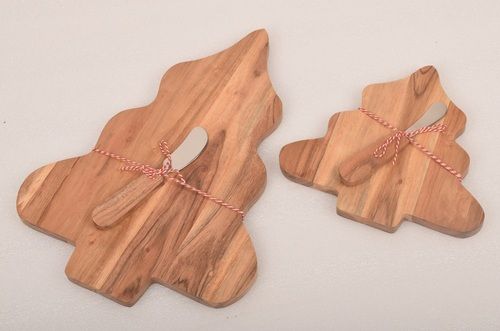 Wooden X-mastree Platter Set