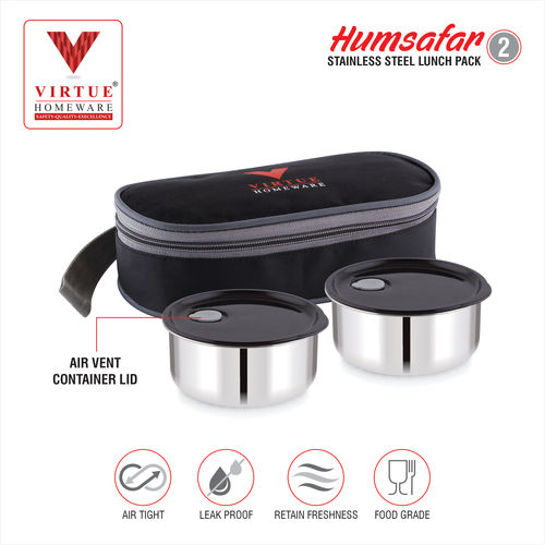 HUMSAFAR 2 VIRTUE HOMEWARE STAINLESS STEEL LUNCH BOX PACK