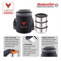 HUMSAFAR 3 VIRTUE HOMEWARE STAINLESS STEEL LUNCH BOX PACK