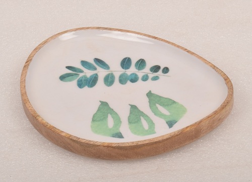 Wooden Platter With Enamel Finish