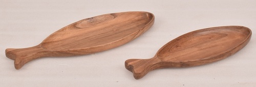 Wooden Fish Platter Set