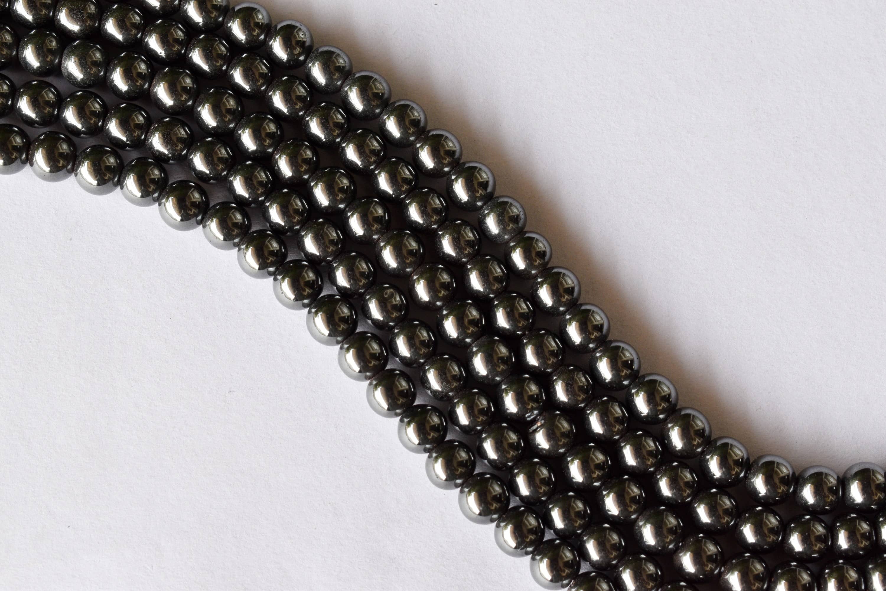 8mm Hematite Beads, Gemstone Beads for Necklace, Crystal Beads Jewelry