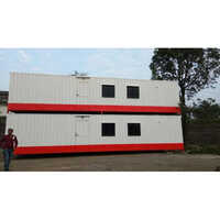 Prefab Steel Bunk House - Color: White And Red
