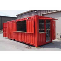 Kitchen Portable Cabin - Steel, 50 Mm Wall Thickness, Red Color, Plywood Flooring, Wind Resistance Up To 120 Km/h, Modular Design For Versatile Use