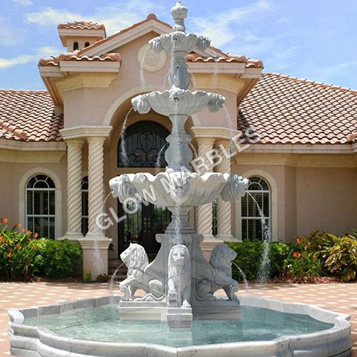 White Outdoor Marble Fountain