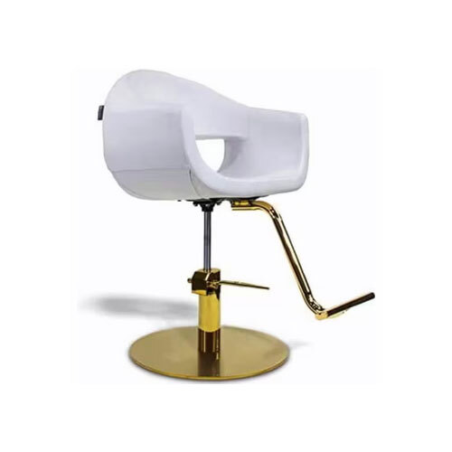 21.6 x 19.7 x 35.4 inches Leather Gents Parlour White and Golden Color Chair