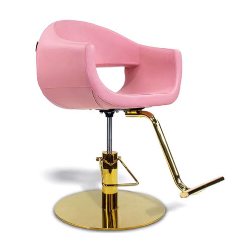 21.6 x 19.7 x 35.4 inches Leather Gents Parlour Pink and Golden Color Chair