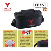 FEAST 2+1 VIRTUE HOMEWARE STAINLESS STEEL LUNCH BOX PACK