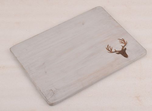 Wooden White Wash Plate