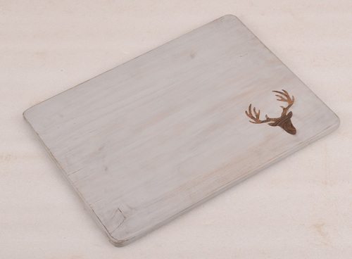 Wooden White Wash Plate