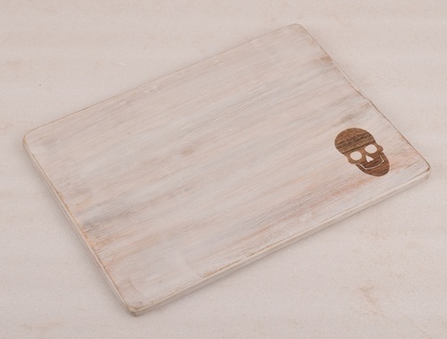17 Inch Wooden White Wash Plate