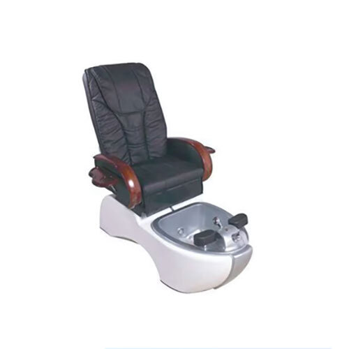 Mani 37.79 x 19.46 x 36.22 Inch Pedi Chair  Black And Brown Color Powder