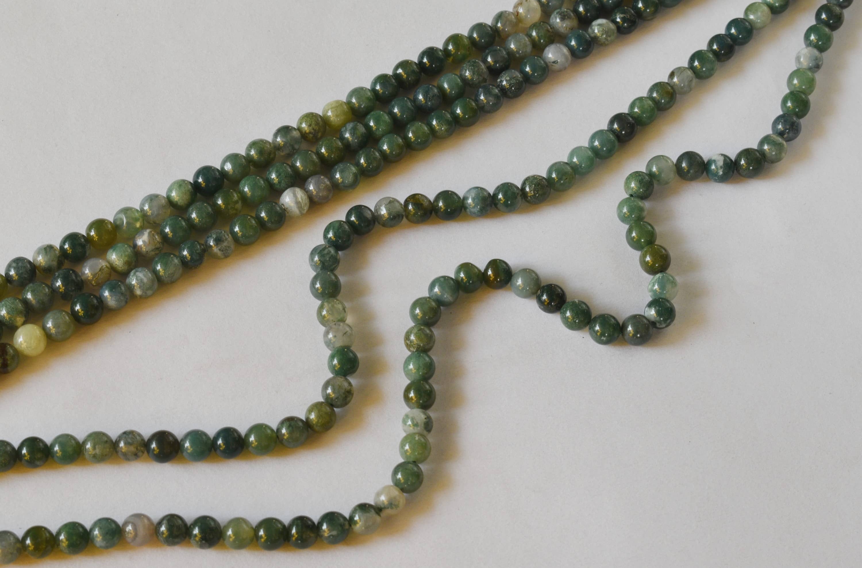 8mm Moss Agate Beads, Gemstone Beads for Necklace ,Crystal Beads Jewelry