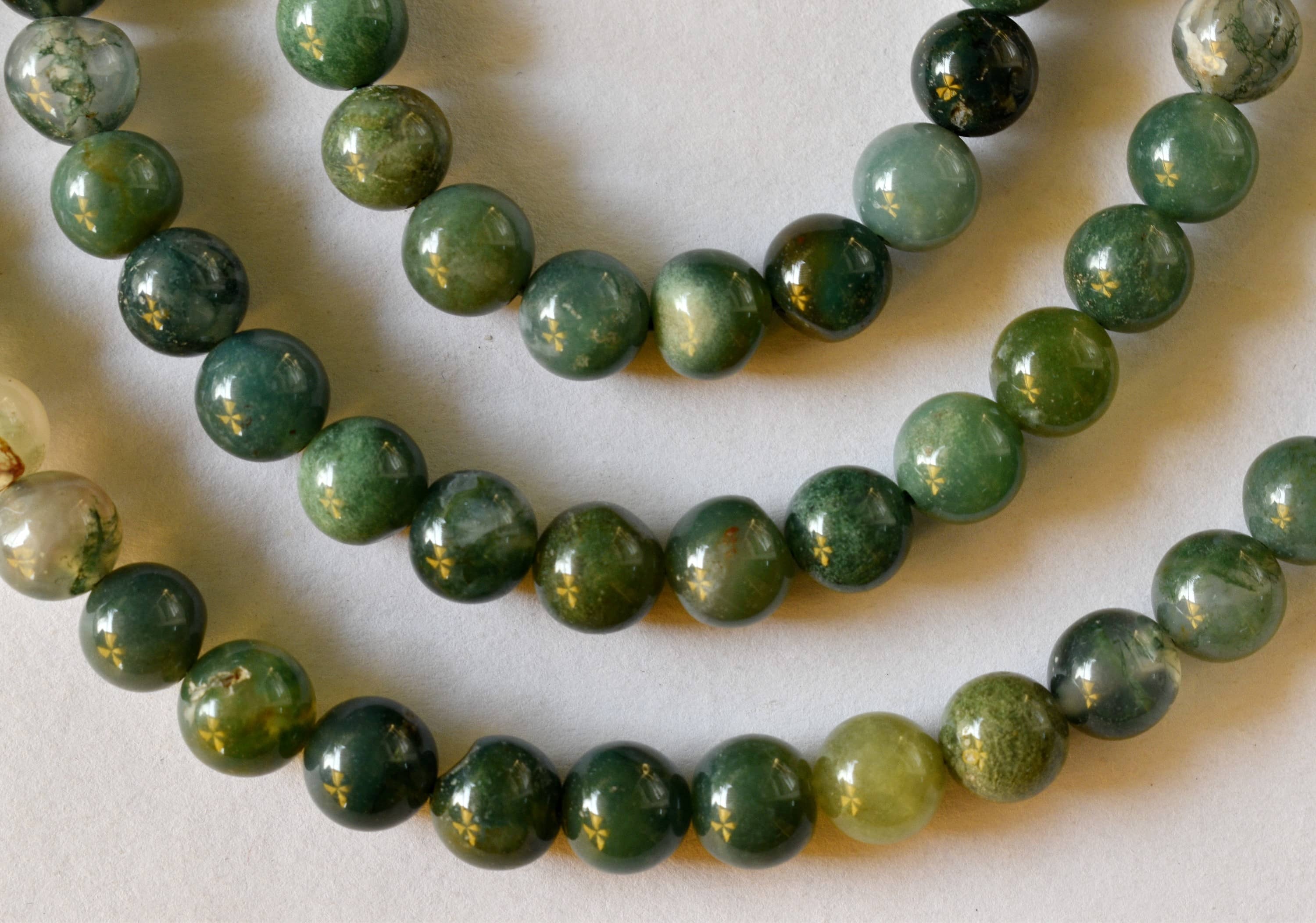 8mm Moss Agate Beads, Gemstone Beads for Necklace ,Crystal Beads Jewelry