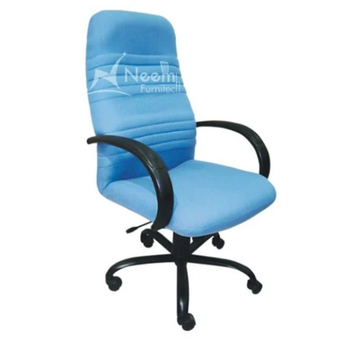 High Back Executive Chair - High-Quality Leather, Fully Assembled, Sky Blue Color | Easy to Clean, Perfect for Office Use, Warranty Included