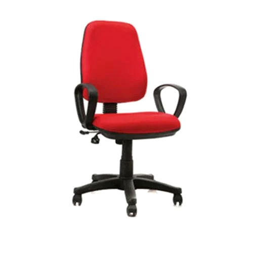 Easy To Clean Red Office Revolving Chair