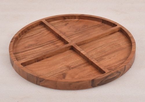 14 Inch Wooden Round Platter