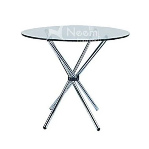 NF-180 Round Stainless Steel Bar Table - Polished Finish, Customizable Design, Eco-Friendly Material, Easy to Clean, Warranty Included