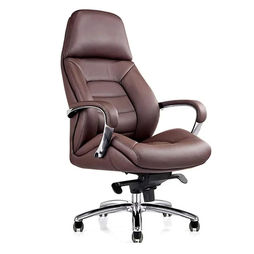 Executive Boss Chair - High-Quality Rexine, 20-21 Inch Height Range | Stylish Brown Finish, Modern Office Design, 1 Year Warranty
