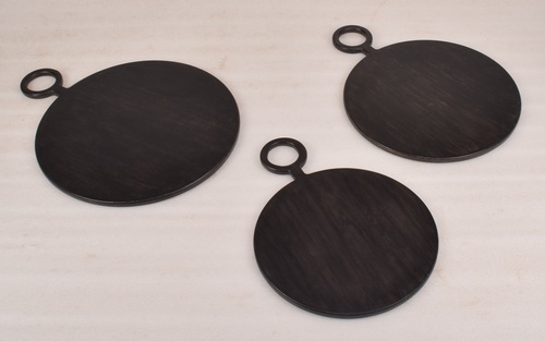 Wooden Black Platter Set