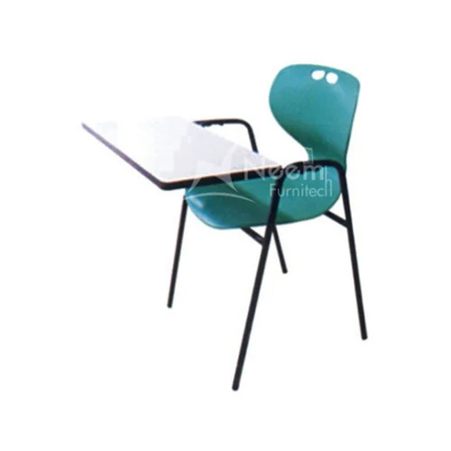 NF-190 Writing Pad Chair - Mild Steel & Plastic, Customizable Size, Easy to Clean, For Schools & Institutes, Warranty Included