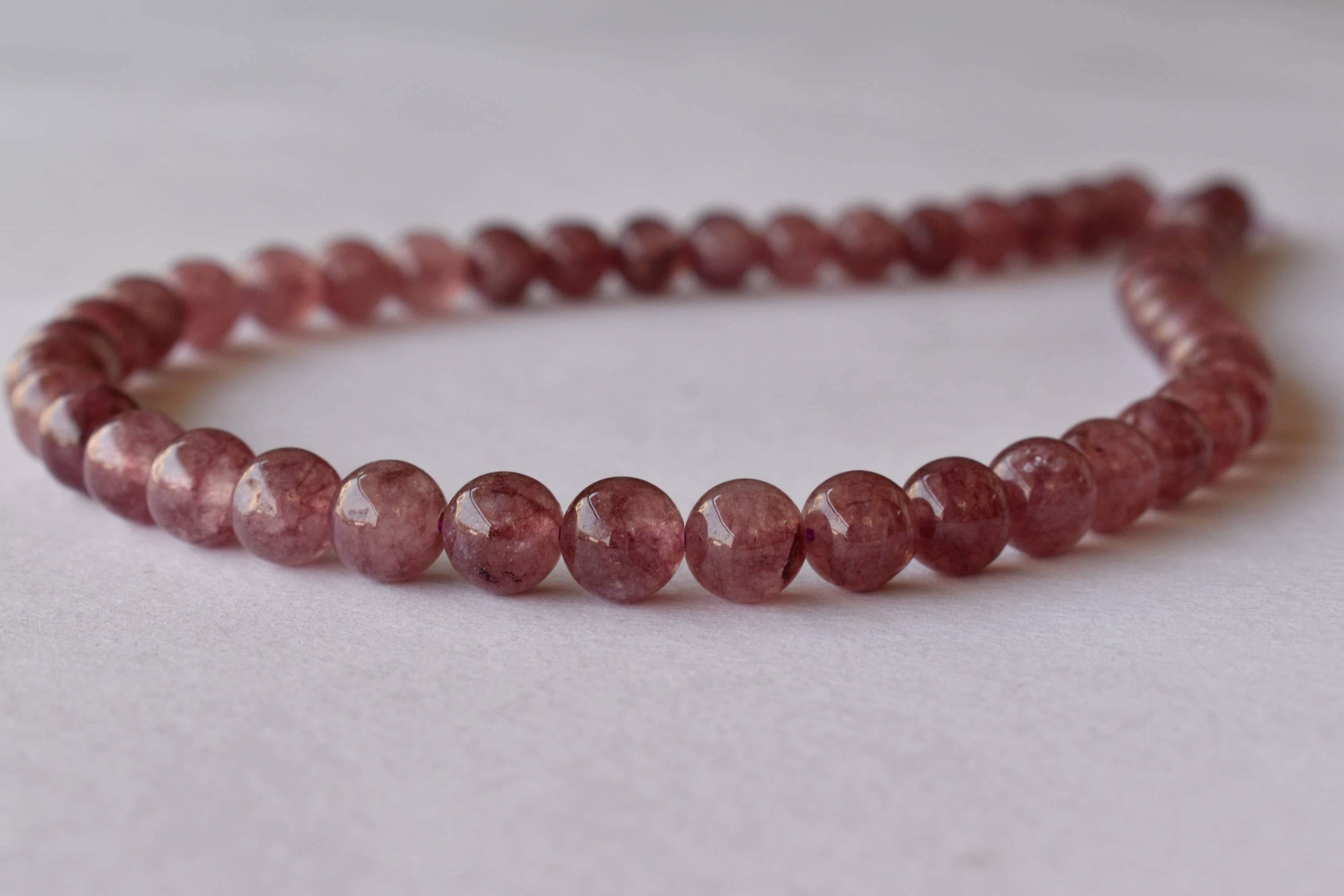 8mm Pink Tourmaline Heated Beads, Gemstone Beads for Necklace ,Crystal Beads Jewelry