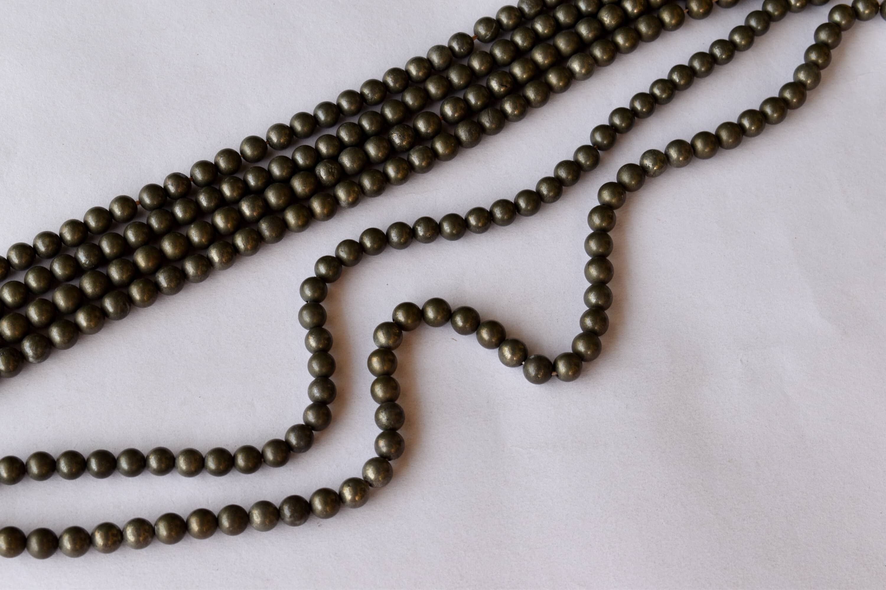 8mm Pyrite Beads, Gemstone Beads for Necklace, Crystal Beads Jewelry