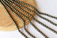 8mm Pyrite Beads, Gemstone Beads for Necklace, Crystal Beads Jewelry