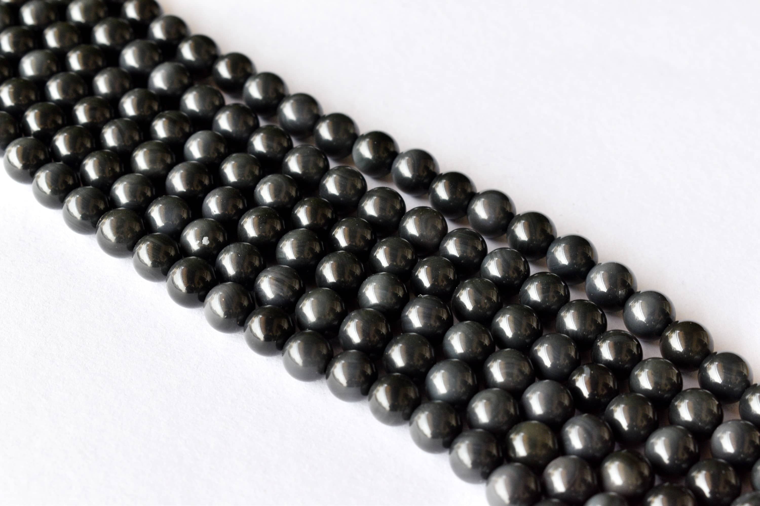 8mm Rainbow Black Obsidian Star Beads, Gemstone Beads for Necklace ,Crystal Beads Jewelry