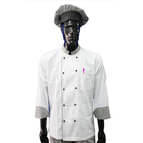 Cotton Mens White Poly Viscose Chef Coat