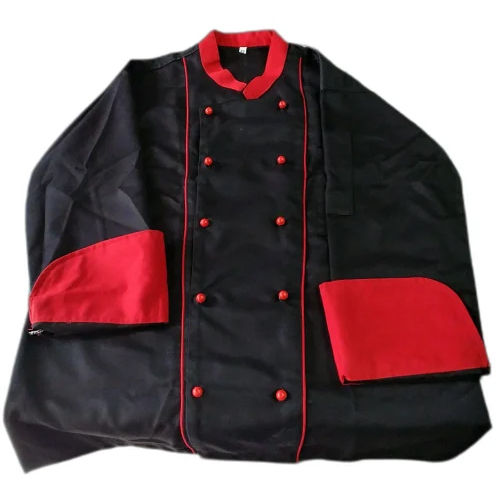 Plain Mens Black Polyester Chef Coat