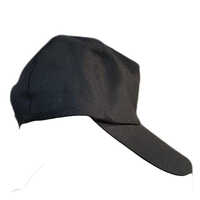 Men Black Polo Cap - Cotton Twill Material, Adjustable Size, Classic Black Color | Versatile Sports Cap For Casual And Outdoor Occasions