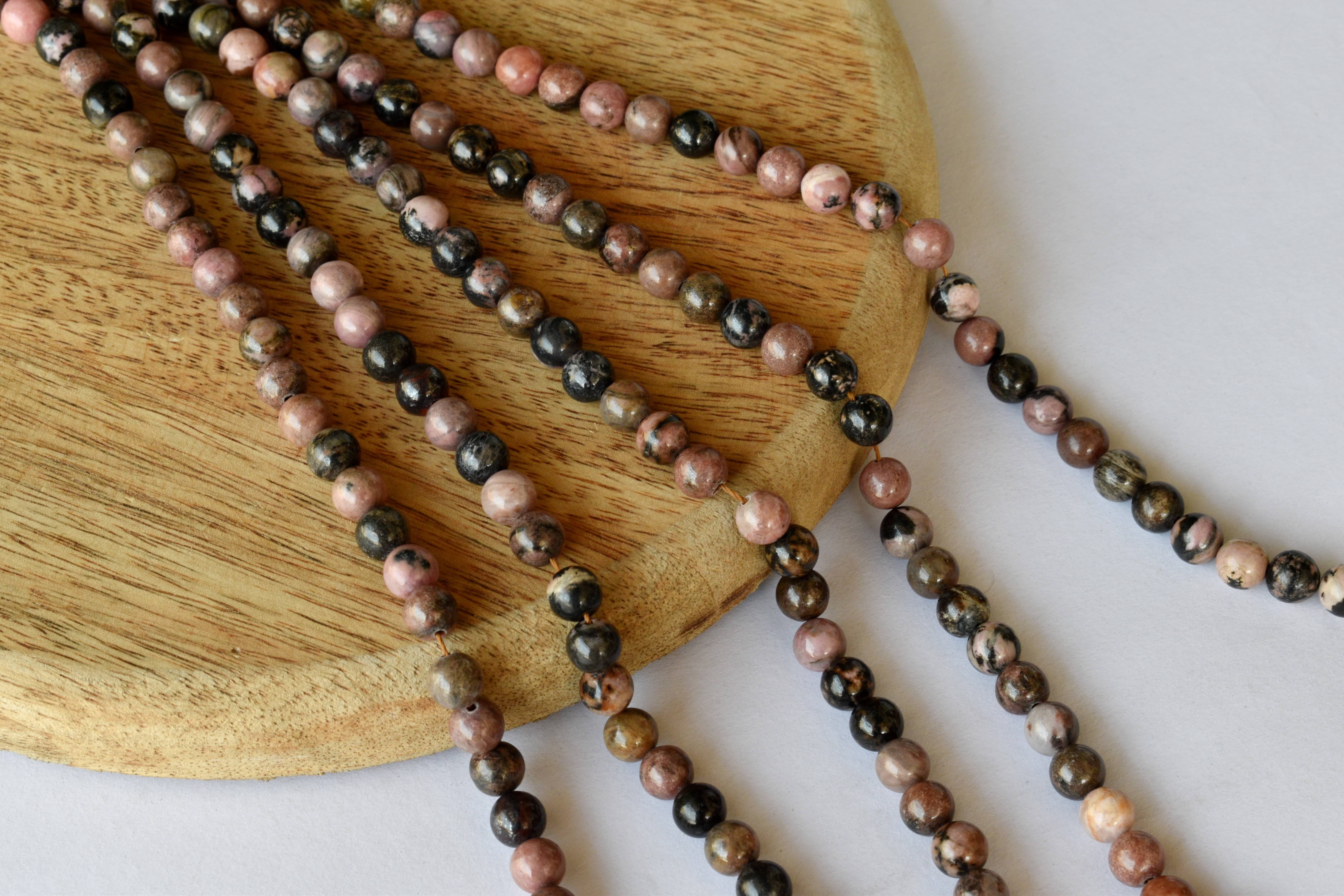 8mm Rhodonite  Beads, Gemstone Beads for Necklace ,Crystal Beads Jewelry