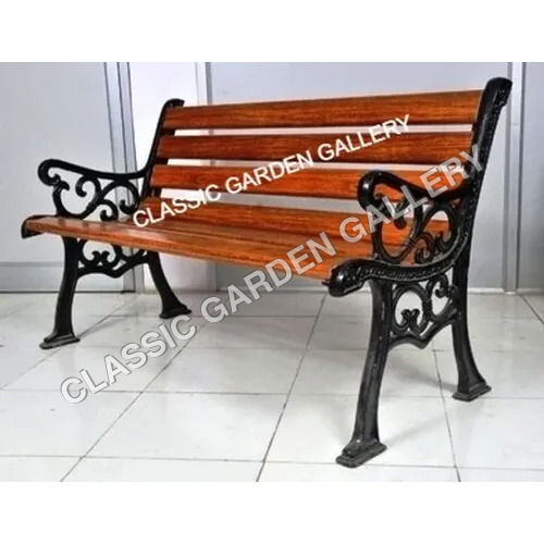 4 Seater Cast Iron Park Bench - Color: Grey