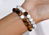 Tiger Eye Howlte Couple Bracelets Crystal Beaded Bracelet