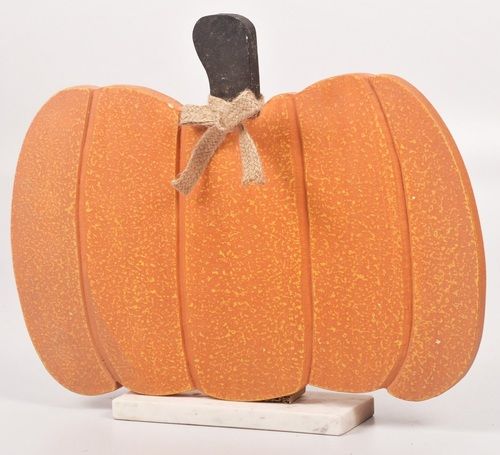 Marble Base Wooden Pumpkin