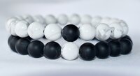 Matte Black Onyx Howlte Couple Bracelets Crystal Beaded Bracelet