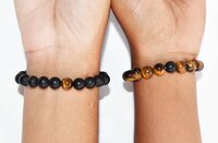 Tiger Eye Black Onyx Matte Couple Bracelets Bracelet Crystal Beaded Bracelet