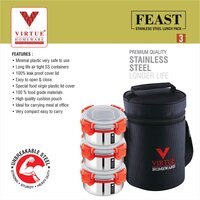 FEAST 3 VIRTUE HOMEWARE STAINLESS STEEL LUNCH BOX PACK