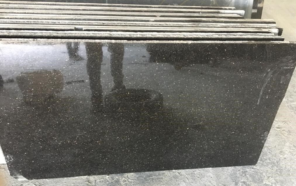 Black Galaxy Granite Polished Slabs ountertops Tabletops