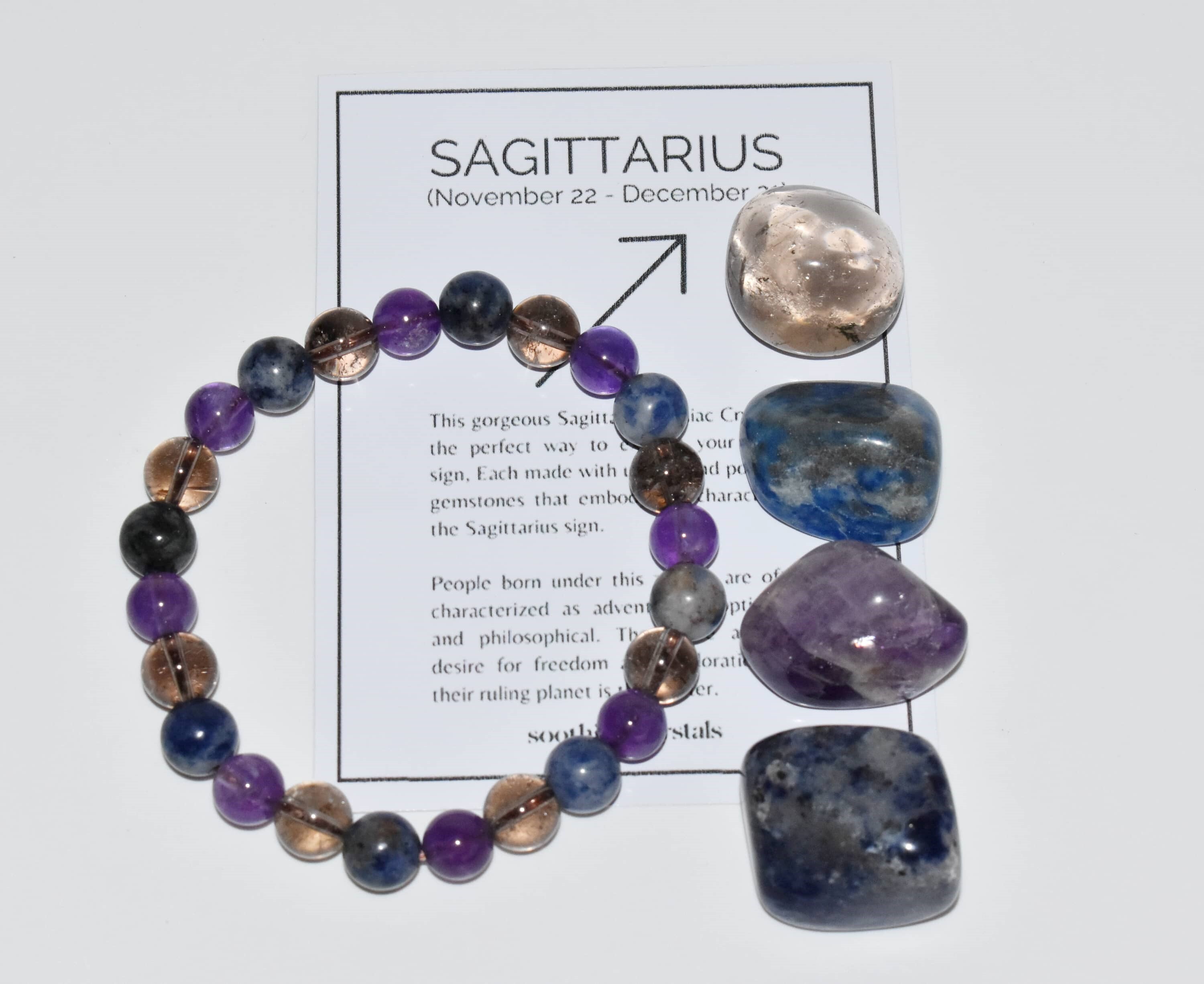 Sagittarius Zodiac Crystal Kit, Gemstone Zodiac Gift Set