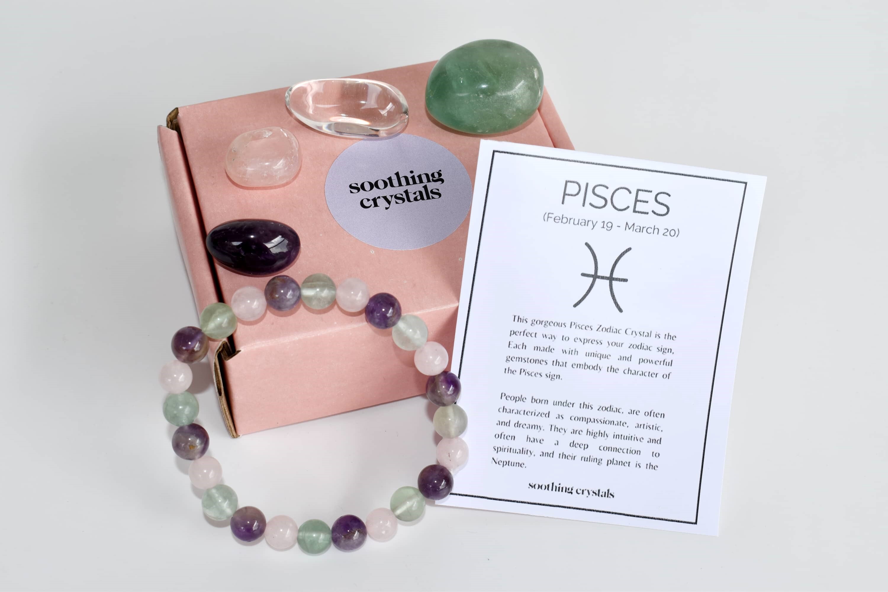 Pisces Zodiac Crystal Kit, Gemstone Zodiac Gift Set