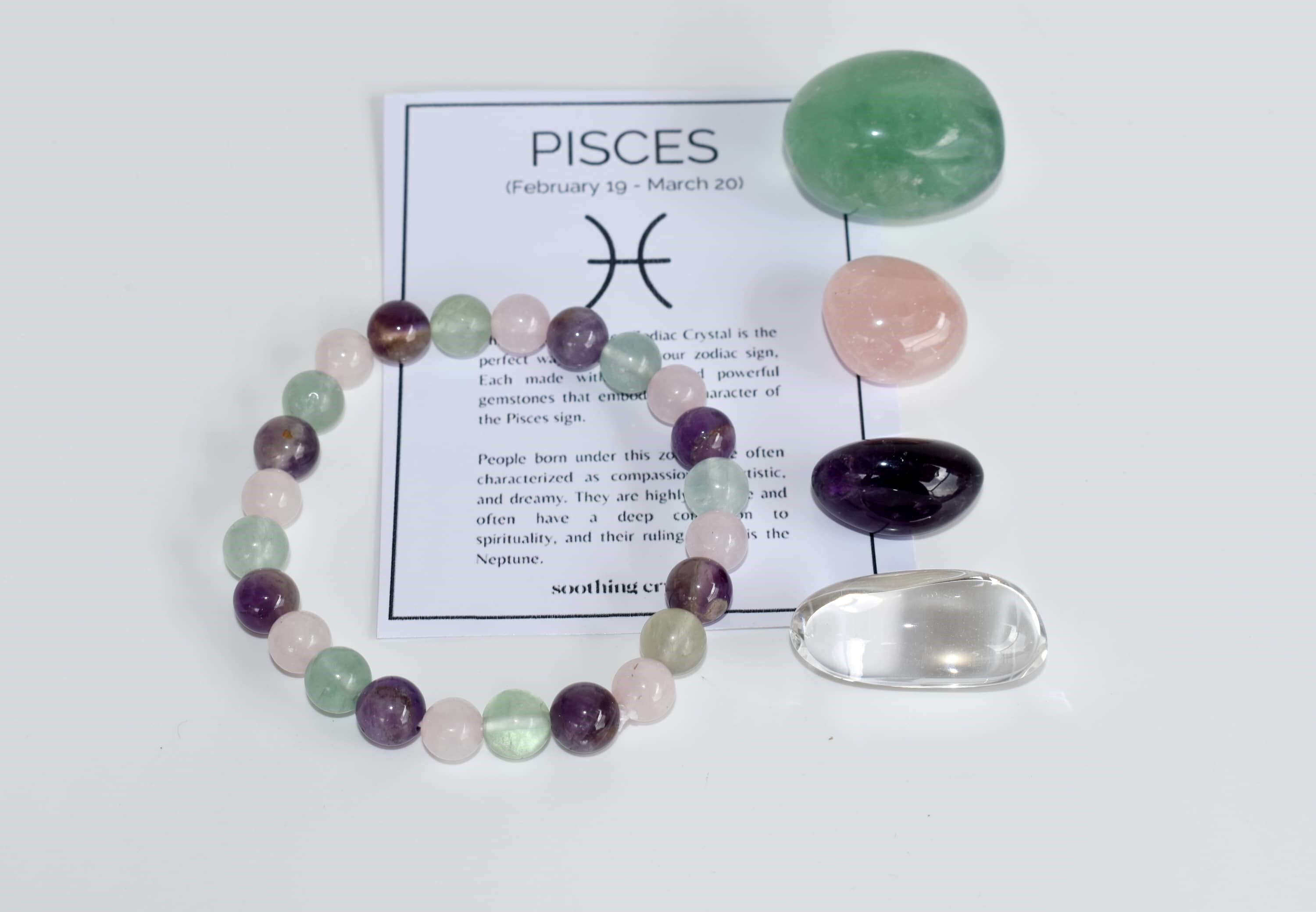 Pisces Zodiac Crystal Kit, Gemstone Zodiac Gift Set